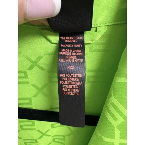 Savage X Fenty Women’s Neon Green Jacquard Robe XXXL READ - Picture 6 of 9